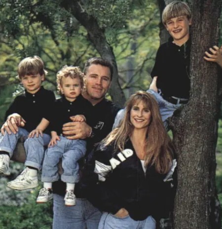 Diane Addonizio, Howie Long's wife, with her kids and husband.