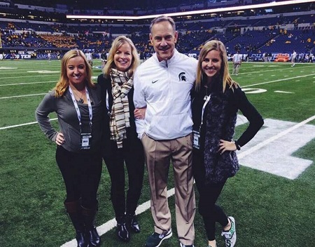 Mark Dantonio with his wife and two daughters.