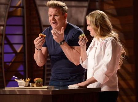 Matilda and Gordon during the Masterchef Junior show