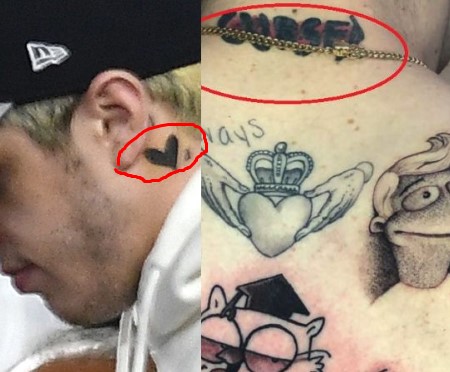 Pete modified his Dangerous woman tattoo with a black heart.