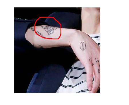 Jungkook got a skeleton hand tattoo in his arm.