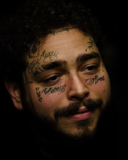 Post Malone Tattoos on Face and Their Meaning | Glamour Fame