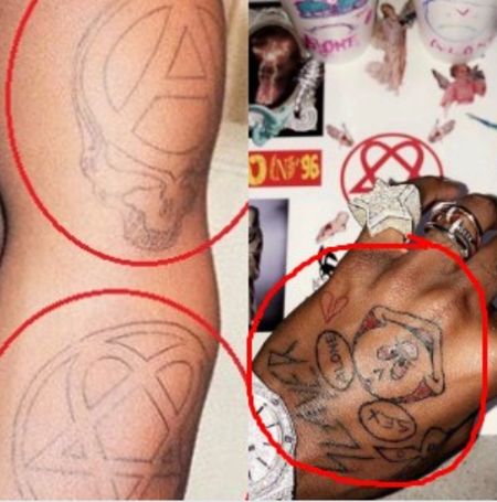 Playboi Carti inked several tattoo in his left hand.