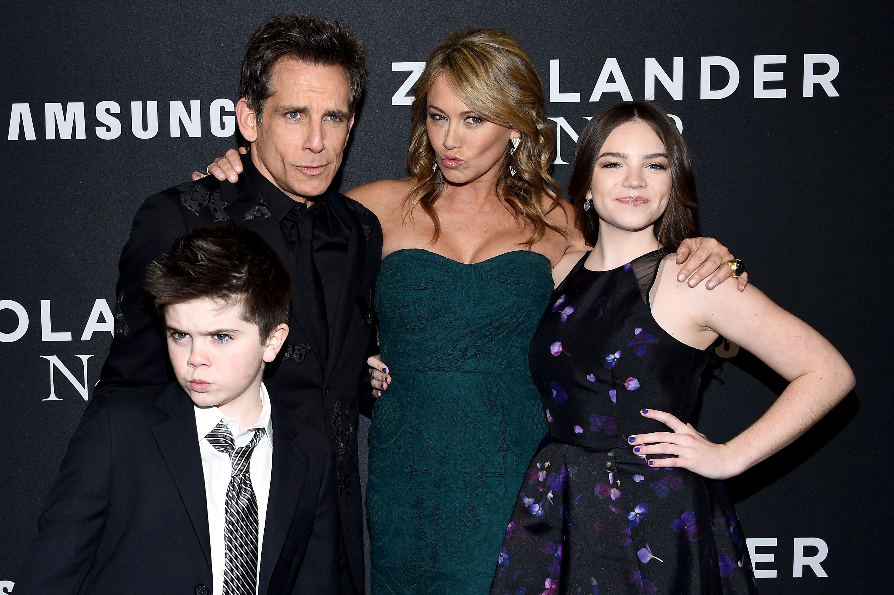 The family picture of Ben Stiller and Christine Taylor.