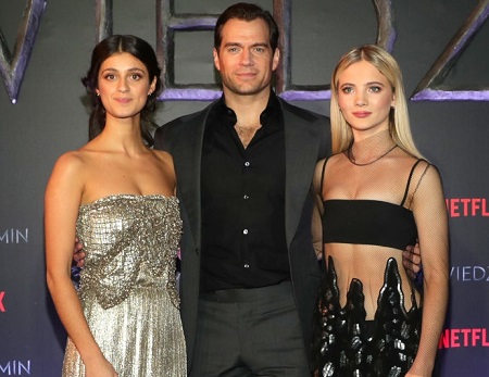 Anya Chalotra, Henry Cavill and Freya Allan attend the premiere of the Netflix series "The Witcher" (Wiedzmin) on December 18, 2019 in Warsaw, Poland.