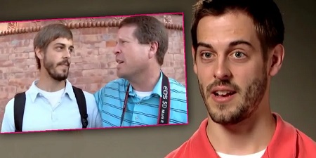 Derick Dillard with a pop-up of him and Jim Bob Duggar during their time in Nepal.