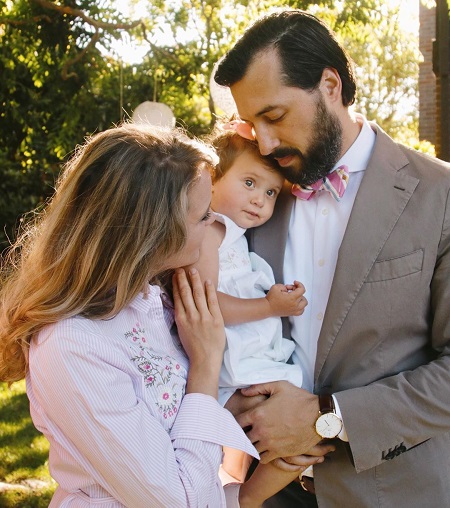 Jinger (Duggar) Vuolo, husband Jeremy Vuolo and their daughter Felicity.