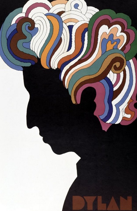  Bob Dylan poster designed by Milton Glaser as an insert to the album "Bob Dylan's Greatest Hits" which was released on March 27, 1967.