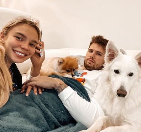 Luka Doncic with his sweetheart Anamaria Goltes