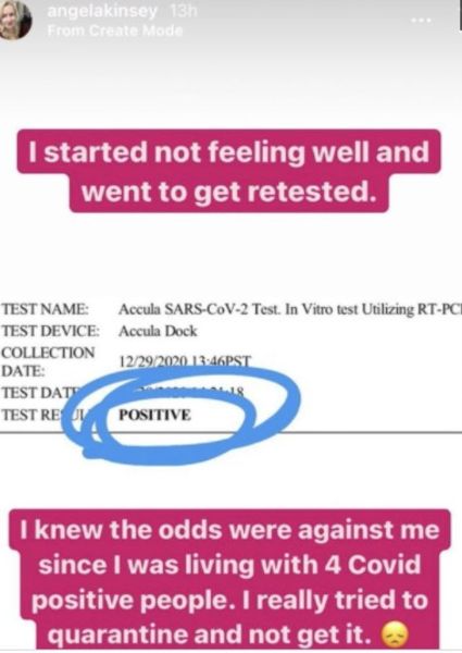 The Office’s Angela Kinsey tested positive for Covid-19.