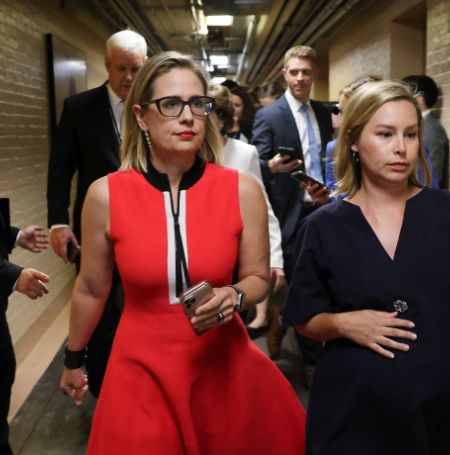  Activists blasted for 'sickening' bathroom stalking of Sen. Kyrsten Sinema, sharing video of grilling over stalled Dem bill 