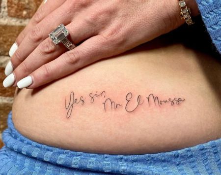 Netflix star Heather Rae Young inked “Mr. El Moussa” on her butt.