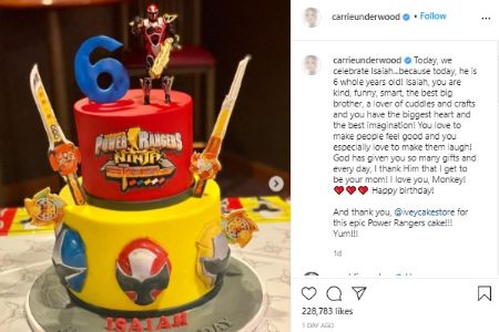 Carrie Underwood Marks Son Isaiah's Birthday With Epic' Power Rangers' Cake .