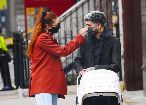 Zayn and Gigi on an outing with their baby