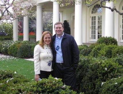 Jen Psaki along with her husband Gregory Mecher.