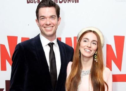 John Mulaney and his wife Annemarie Tendler at an event.