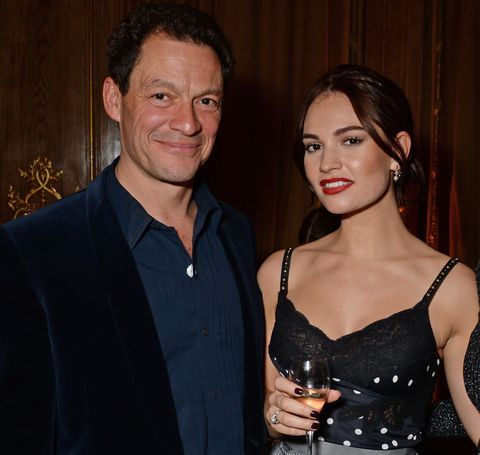Lily James and Dominic West were spotted kissing.