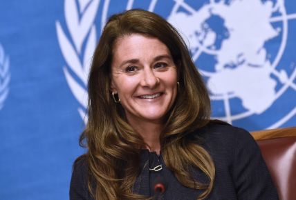 Melinda Gates pictured at UN conference.