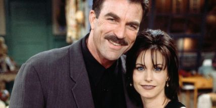 Tom Selleck and Courtney Cox from an episode of Friends.