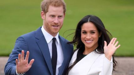 Prince Harry and his wife Meghan Markle pictured together.
