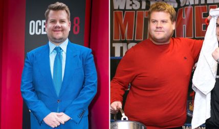 James Corden before and after weight loss.