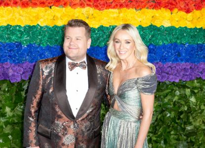James Corden and his wife Julia Carrey pictured together.