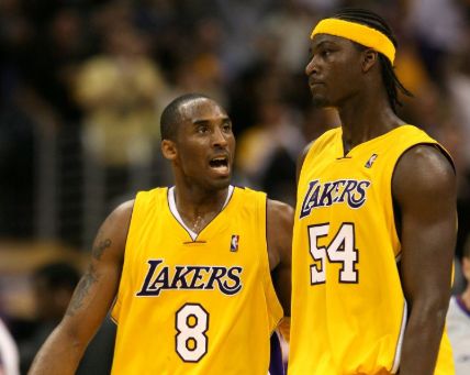 Kwame Brown pictured with late Kobe Bryant.
