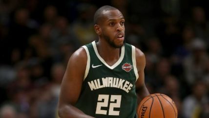 Khris Middleton pictured amid a game.