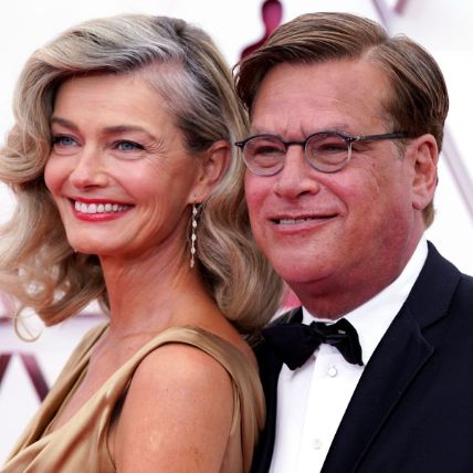 Paulina Porizkova with her boyfriend Aaron Sorkin at Oscar 2021.