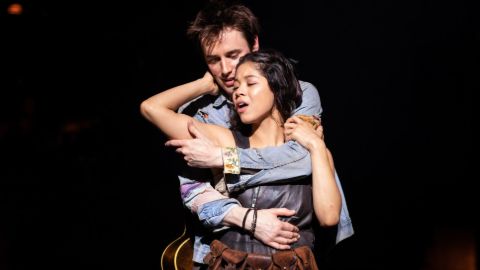 Reeve Carney acted together with his girlfriend/co-star in smah-hit musical 'Hadestown.'