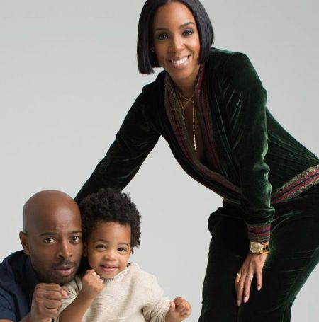 Kelly Rowland and Tim Witherspoon with their son Titan.