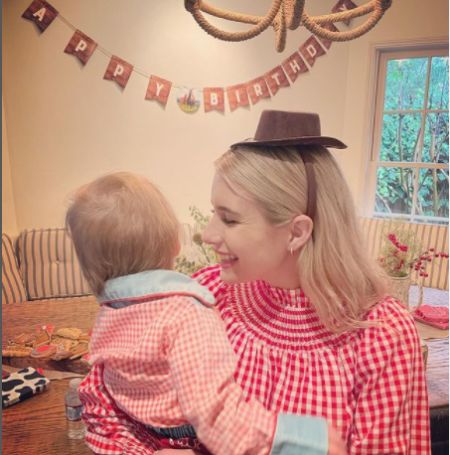 On Rhodes Robert Hedlund's first birthday, Emma Roberts posted a snap with him.