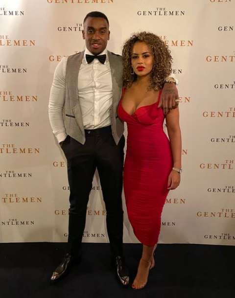 Bugzy Malone took a picture with his ex-fiancé at an event
