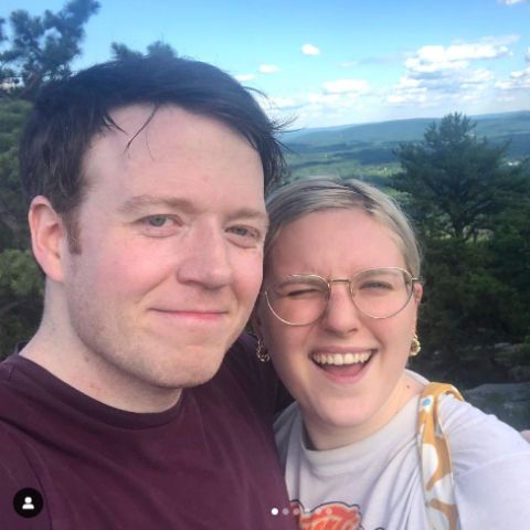 Brennan Lee Mulligan with his fiancee Isabella Roland