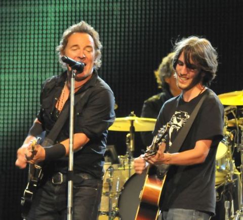 Bruce Springsteen and Evan Springsteen together