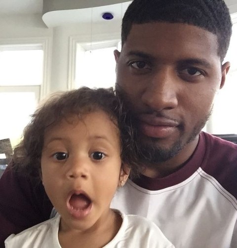 Paul George with the kids