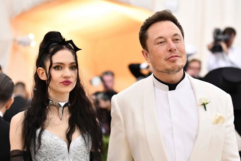 Elon Musk with his ex-girlfriend, Grimes
