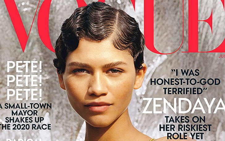 Zendaya Looks Stunning In Plunging Sequin Gold Dress On ‘VOGUE’ Cover