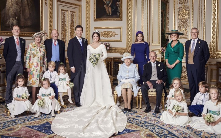 Princess Eugenie of York and Her Husband Jack Brooksbank Posing in the White Drawing Room